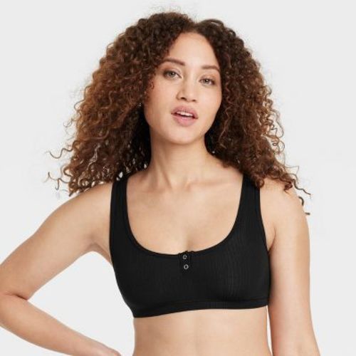 Women's Modal Blend Scoop Bralette - Auden™ Coral XL: Adjustable Straps, Double-Layered, U Back, Pullover, Solid Pattern