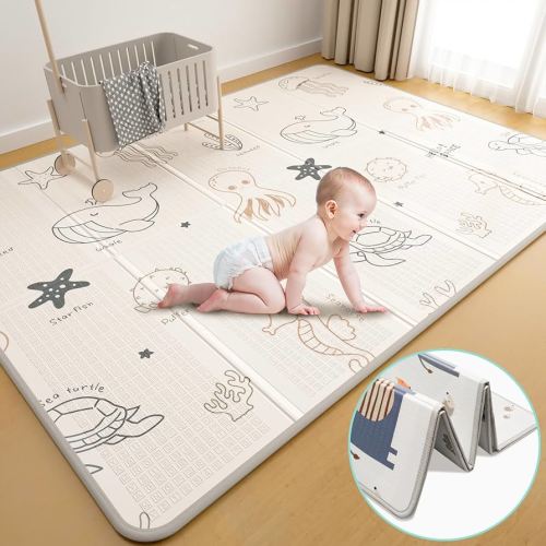 Foldable Baby Playmat, XPE Foam Baby Gym & Play Mat with Non-Toxic Materials, Extra Large Size 200 x 150cm