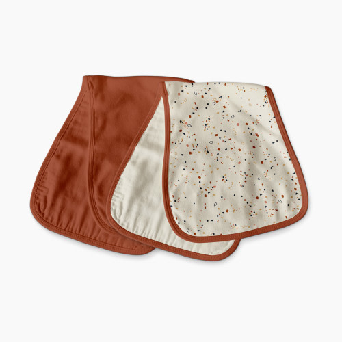 Goumi Kids x Babylist Bamboo & Organic Cotton Burpcloths (2 Pack) - Oat/Terrazzo and Clay