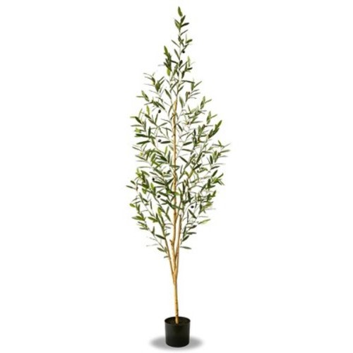 Forever Leaf 72" Artifical Olive Tree in Black Pot, Indoor Artificial Plant for Home Decor