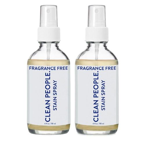 The Clean People Stain Remover Spray - Simple, Clean Ingredients - Laundry Spot Treatment for Food, Pet & Baby Stains - Boosted with Enzymes - Fabric Safe - 4oz (2 Pack)