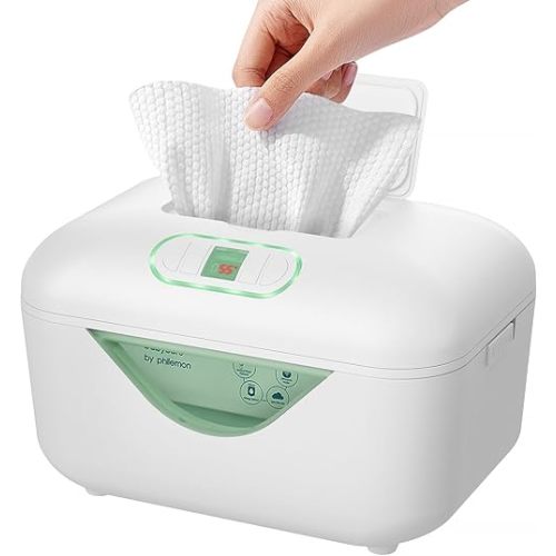Baby Wipe Warmer,Baby Wipes Warmer for Babies Pop-Up Wipe Access Dispenser with LED Changing Light Easy to Carry