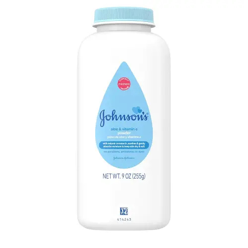 Johnson's Naturally Derived Cornstarch Baby Powder, Aloe & Vitamin E for Delicate Skin, Hypoallergenic, Free of Talc, Parabens, Phthalates & Dyes, Silky for Gentle Baby Skin Care, 9 oz