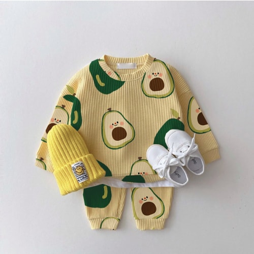 Baby Toddler Avocado Waffle 2-piece Set