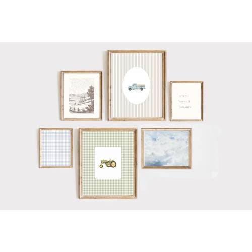 Gallery Wall Art Prints | Vintage Farm | Baby Boy Nursery | Set of 6 | Digital Download