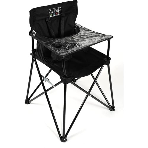 ciao! baby Portable High Chair for Travel, Fold Up High Chair with Tray, Black