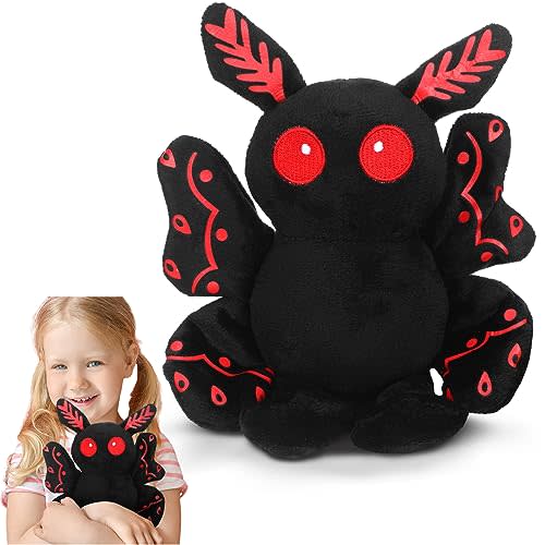 Jenaai Christmas Mothman Plush Toys Gifts Stuffed Baby Mothman Decoration Creepy Costume Accessory Supplies Christmas Party Gifts Stocking Stuffers for Boys Girls(Moth)