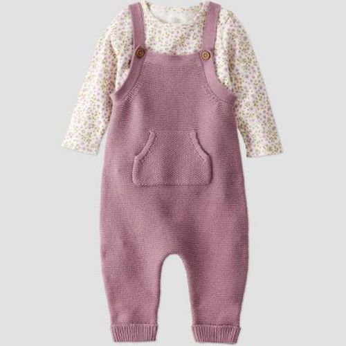 Little Planet By Carter's Organic Baby Girls' 2pc Sweater Overalls Set - Pink