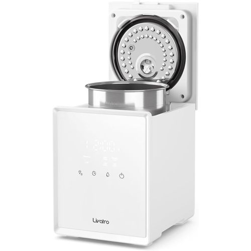3L Stainless Steel Warm Mist Humidifier with Easy Clean and Warm Steam Function, Healthy Air Mist Humidifiers for Bedroom Living Room, with Sleep Mode and Auto-off Setting