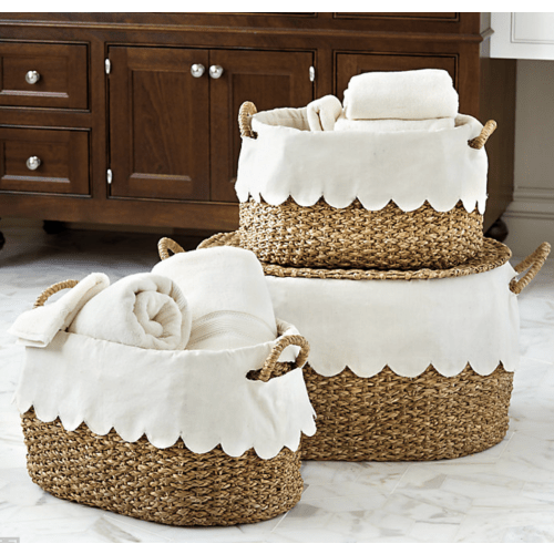 BW Wicker Stacking Storage Baskets