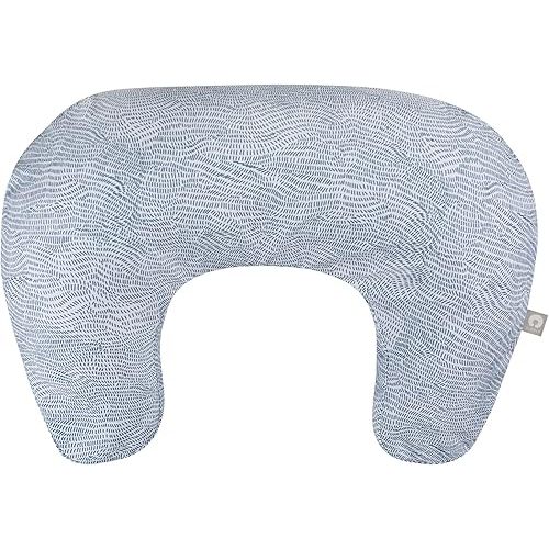 Boppy Nursing Pillow - Ergonomic Bottle & Breastfeeding Pillow with High, Firm, Large Area, Water-Repellent Cushion with Washable Cover; Baby Safety Alliance Verified - Blue Speckled Current