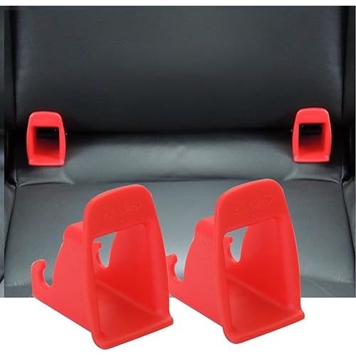 ISOFIX Interface Belt Latch Guide,2 Pcs Car Seat ISOFIX Interface Buckle Fixed Guide Groove Seat Belt Bracket Connector,2Pcs Red