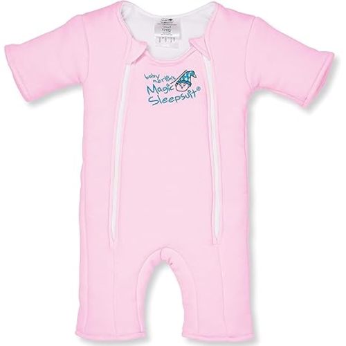 Magic Sleepsuit Baby Merlin's Cotton Baby Swaddle Transition Product - Pink - Large 18-21lbs