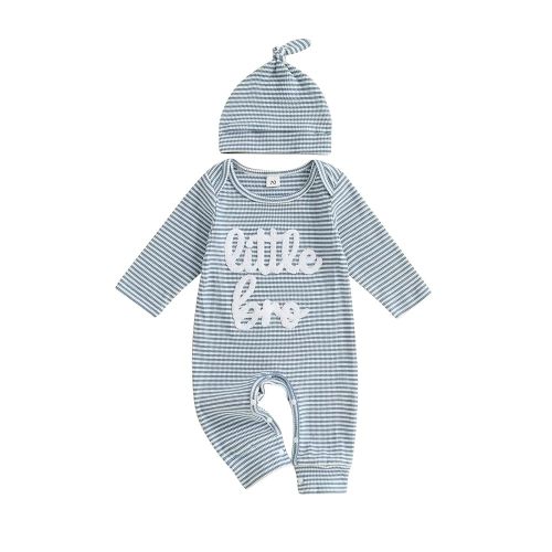 Newborn Baby Boy Clothes Little Brother Romper Jumpsuits One Piece Infant Coming Home Outfit 2Pcs Clothing Set