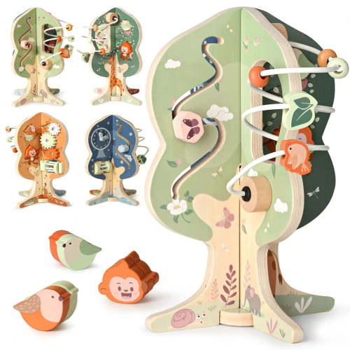 Joyreal Wooden Activity Cube - Educational Toy for Toddlers 12M+