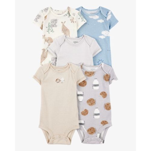 Baby Boy 5-Pack Kangaroo Cloud Short-Sleeve Bodysuits - Carter's | Carter's