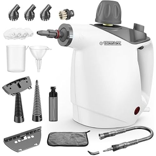 Handheld Steam Cleaner, Steam Cleaner with 16 PCS Accessory & Safety Lock, Large Capacity Natural Surface Steam for Cleaning, Multipurpose Steam Cleaner for Home, Car, Bathroom, Grease(White)