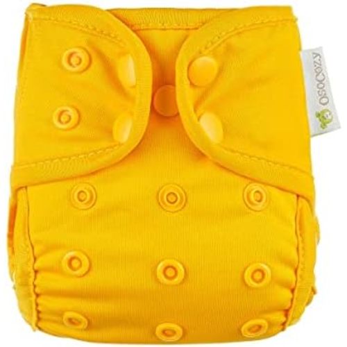 OsoCozy Newborn Reusable Cloth Diaper Covers - Adjustable Snap Fit & Double Leg Gussets for Babies 6-12 Pounds. Use with Prefold, Flat or Fitted Cloth Diapers or Snap-in Inserts