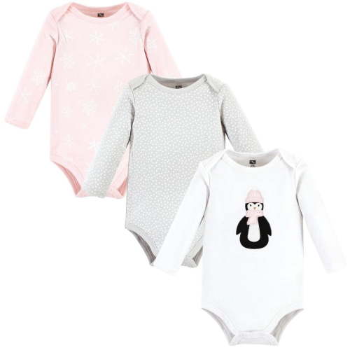 Hudson Baby Cotton Long-Sleeve Bodysuits, 3-Pack, Newborn- 24 Months