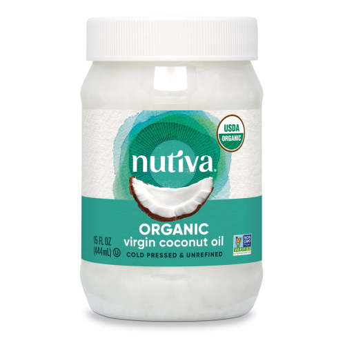 Nutiva Organic Virgin Coconut Oil, Cold-Pressed, Non-GMO, Gluten-free, Non-Refined for Baking, 15 FL OZ