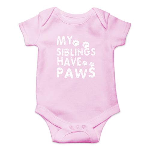 AW Fashions My Siblings Have Paws Baby Bodysuit Cute Newborn Girl Outfits Coming Home Outfit Boy Romper