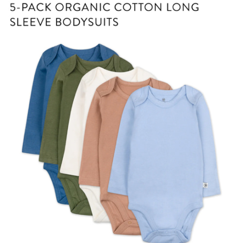 5-Pack Organic Cotton Long Sleeve Bodysuits | Honest Baby Clothing