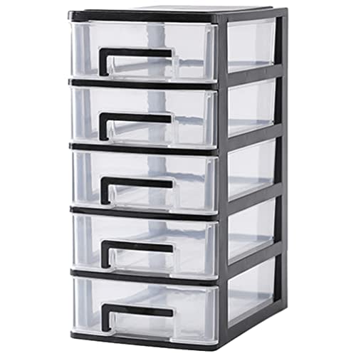 DOITOOL 5 Tier Plastic Drawer Type Closet, 12.36"H x 6"L x 8.3" W Home Office Storage Organizer, Makeup Organizer Station Cube, Cosmetics Jewelry Box for Bathroom, Dorm, Desk, Countertop, Office