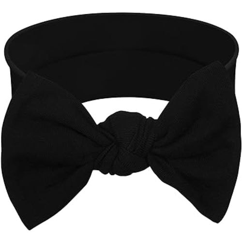 Baby Girl Headbands-Infant,Toddler Cotton Handmade Hairbands with Bows Child Hair Accessories (Black)
