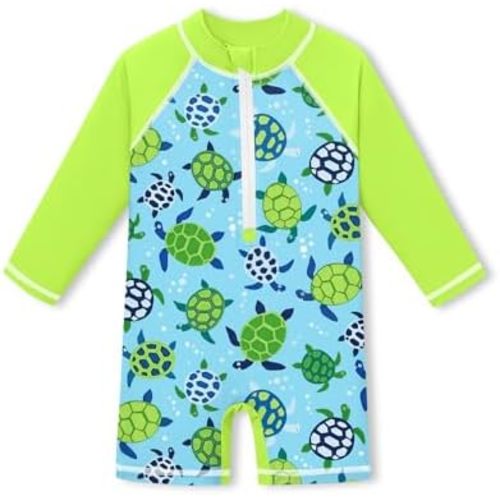 BesserBay Baby UV Protection Zip Front Sun Protective Long Sleeve One Piece Swimsuit 0-36 Months