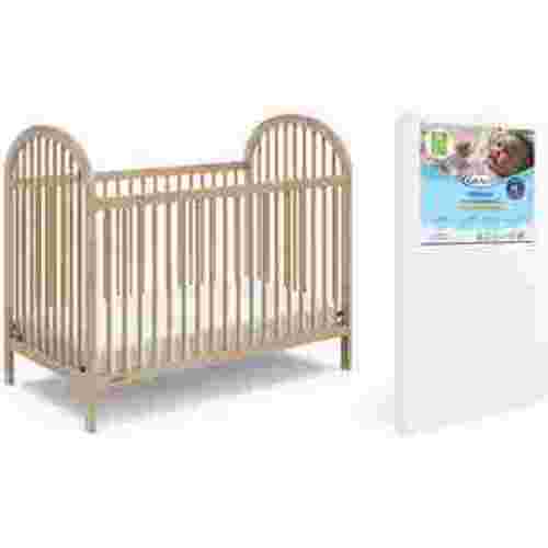 Graco Olivia 3-in-1 Convertible Crib and Premium Crib & Toddler Mattress Bundle, Driftwood