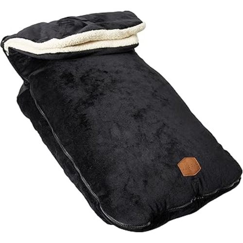 JJ Cole Bundle Me Sherpa-Lined Toddler Car Seat Cover and Bunting Bag - Weather Resistant Stroller Accessory and Winter Baby Essential in Black