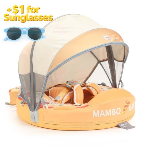 Mambobaby Float with Canopy and Tail Pizza Orange