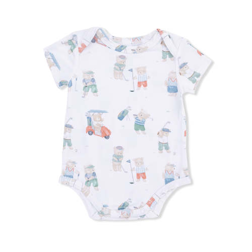 Short Sleeve Bodysuit, Golfing Teddy Bears
