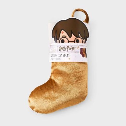 Women's 3pk Harry Potter Embroidered Cozy Crew Socks In Velvet Stocking - Burgundy/gold/black 4-10