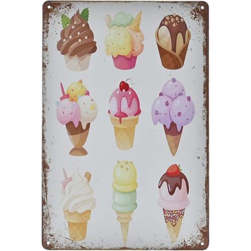 Vintage Metal Sign - Ice Cream Bakery Dessert Shop Tin Sign Decorative Wall Decor