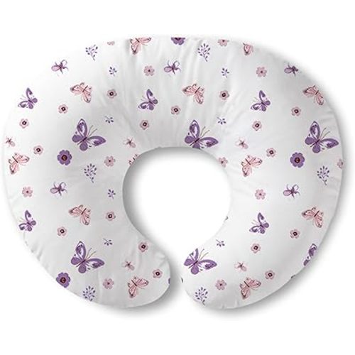 Plushii Nursing Pillow for Breastfeeding, Breathable Breast Feeding Pillow and Positioner with Removable Cover for More Support, Tummy Time and Bottle Feeding Support Pillow, Butterfly Dreams