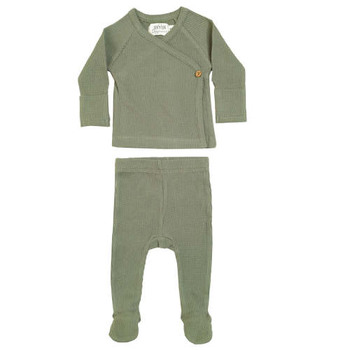 Organic Waffle Kimono Top & Footed Pant Set | Moss – LUCY LUE ORGANICS