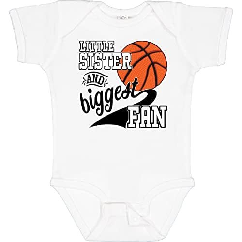 inktastic Little Sister and Biggest Fan- Basketball Player Baby Bodysuit