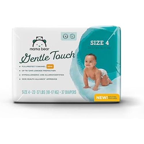 Amazon Brand - Mama Bear Gentle Touch Diapers, Size 4, 37 Count