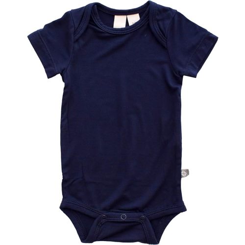 KYTE BABY Short Sleeve Unisex Baby Bodysuits Made from Soft Bamboo Rayon Material - Navy - 0-3 Months