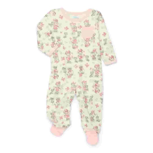 Minnie Mouse Baby Girls Footed Onesie Pajamas, Sizes 0M-6M, Cozy & Adorable