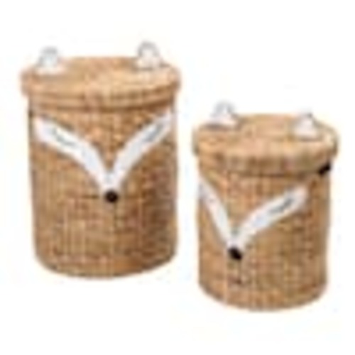 Honey-Can-Do Natural Water Hyacinth Fox Shaped Storage Baskets (Set of 2) STO-09151