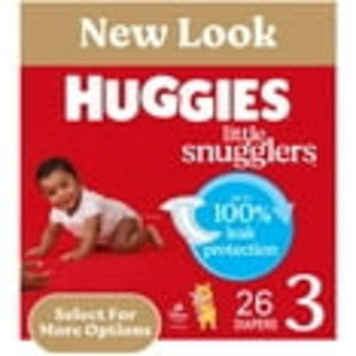Huggies Little Snugglers Baby Diapers, Size 3 (16-28 lbs), 26 Ct (Select for More)