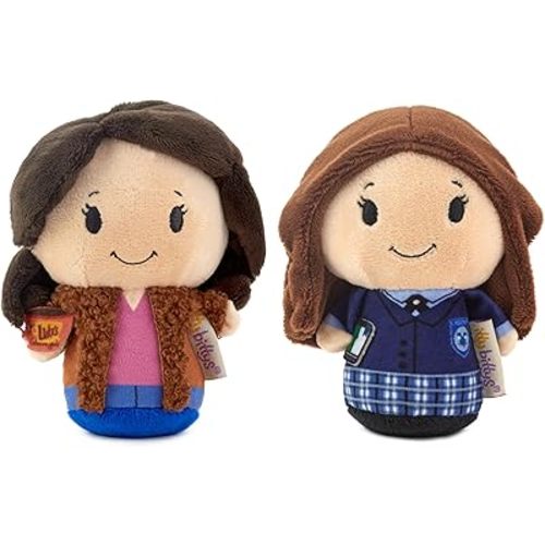 Hallmark itty Bitty Gilmore Girls Plush Toys (Lorelai and Rory) Set of 2, 4" Mini Stuffed Animals, Mom Gift for Mother's Day