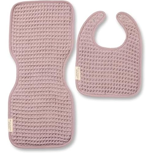 Bella Tunno Baby Bibs and Burp Cloths Set – Reversible Drool Bibs and Soft Absorbent Newborn Burp Cloths, Oeko-TEX Certified (Orchid)