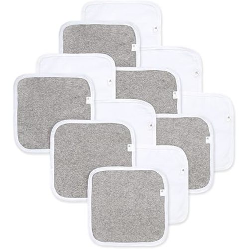 Burt's Bees Baby Infant Washcloths, 100% Organic Cotton, Soft and Super Absorbent Knit Terry Wash Cloth - 12 Pack Set