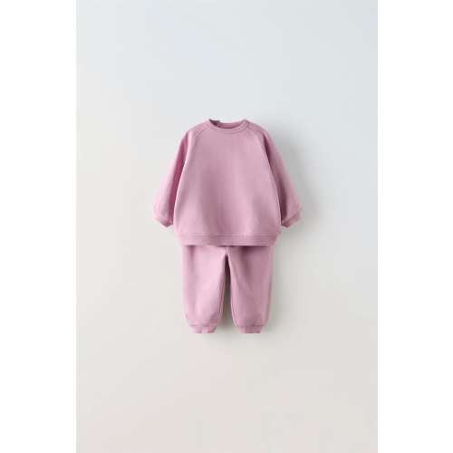 SWEATSHIRT AND PANTS MATCHING SET - Mauve | ZARA United States