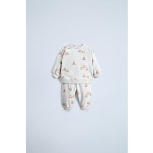 SWEATSHIRT AND JOGGER PANTS MATCHING SET - Ecru | ZARA United States