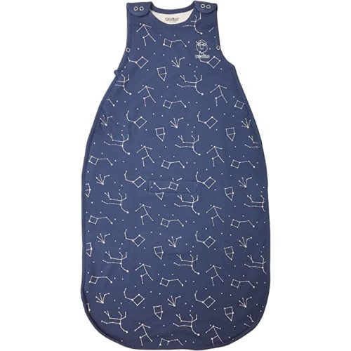 Woolino 4 Season Ultimate Baby Sleeping Bag - Merino Wool and Organic Cotton - Universal Size Adjustable Sleep Sack for Baby - Two-Way Zipper Sleeping Bag (2-24 Months) - Night Sky