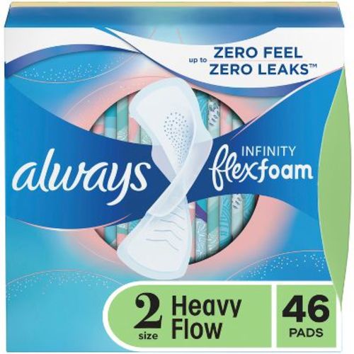 Always Infinity Super Absorbency Avec Flex Foam Pads - Unscented - Size 2 - 46ct